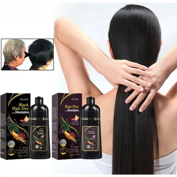  Шампунь от белого до черного 100 мл натурального Мягкого черного красителя Herbal Polygonum Эффективный крем для окрашивания седых волос