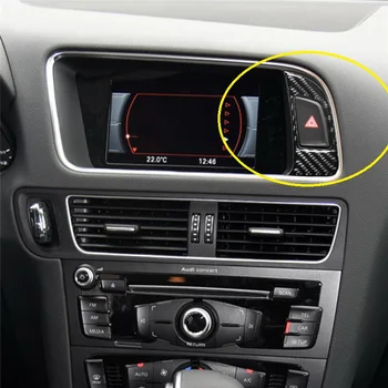  Наклейки из углеродного волокна Аварийная сигнализация Двойная Мигающая рамка для Audi Q5 2009-2017 Без навигации