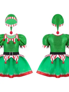  Рождественская одежда, расклешенные штаны для девочек, красно-зеленый рождественский костюм для новорожденных и детей в стиле эльфов