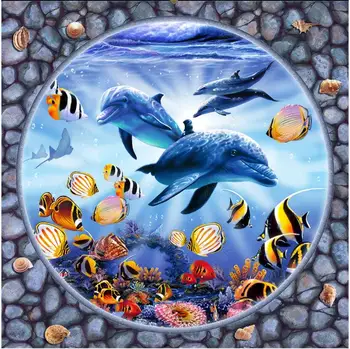  Пользовательские фото 3d обои потолочная фреска Счастливое морское животное дельфин рыба домашний декор 3d настенные фрески обои в гостиной