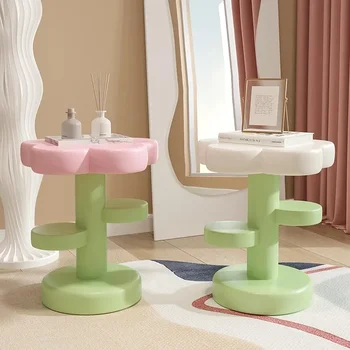  Прикроватный столик в скандинавском стиле с цветами, Прикроватные тумбочки для спальни, современный дизайн небольшого пространства, прикроватный столик, мобильная Эстетичная Простая Бытовая мебель