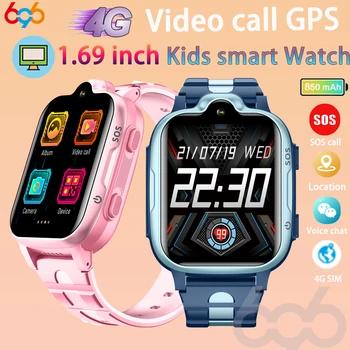  2024 Новые 4G Детские 1,69-дюймовые Умные Часы GPS Трекер SOS HD Видеозвонок Сенсорный Экран Смарт-Часы Водонепроницаемый Обратный Звонок Детские Часы