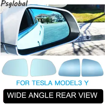  1 пара Автомобильных Широкоугольных Зеркал Широкоугольного Обзора Заднего Вида С Подогревом, Водонепроницаемые Линзы Зеркала Заднего Вида Для Tesla Model 3 Y Автомобильные Аксессуары