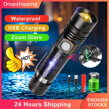  Мини Супер яркий фонарик с зумом, водонепроницаемый светодиодный сверхяркий фонарик дальнего действия, аварийная лампа для кемпинга на открытом воздухе
