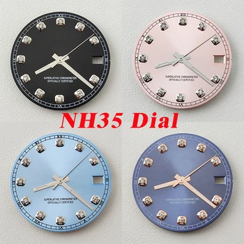  Циферблат NH35 28,5 мм с бриллиантовым циферблатом Циферблат часов nh35 Модифицированный циферблат для часов с автоматическим механизмом NH35/NH36 Аксессуары для часов