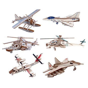  Наборы деревянных моделей самолетов своими руками Игрушки Деревянные ручные Научные Эксперименты по сборке моделей Игрушки для детей Творческие Развивающие