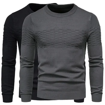  Весной и осенью 2023 года Новый мужской трикотажный пуловер с круглым вырезом Модный тренд свитер на подкладке