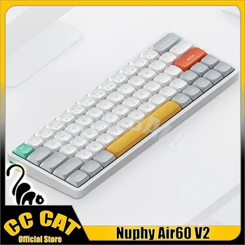  Механическая клавиатура nufy air60 v2, беспроводная клавиатура Bluetooth, ультратонкие клавиатуры, 3 режима, низкоосевые, бесшумные, настраиваемые клавиатуры