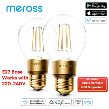  Meross WiFi Smart Bulb Светодиодная лампа с регулируемой яркостью E27 в винтажном стиле Эдисона с дистанционным управлением с Alexa Google Home SmartThings