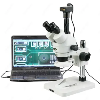  Стереомикроскоп со 144 светодиодами-AmScope Поставляет стереомикроскоп с 3,5-180-кратным производственным увеличением со 144 светодиодами и цифровой камерой 8 Мп