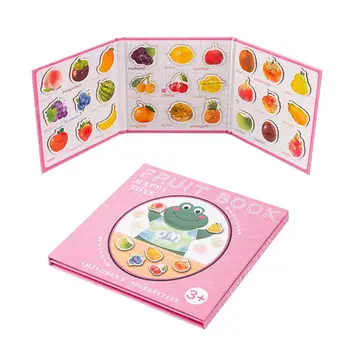  Магнитные книги для детей 2-4 Магнитные карточки, деревянная книга Монтессори для детей, обучающих игре дома или