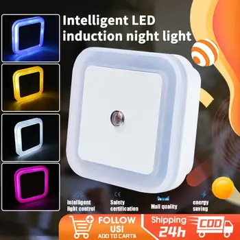  Лампа для спальни с мягким освещением, автоматический датчик освещенности, симпатичный дизайн, энергосберегающий светодиодный ночник, мини-ночник для спальни