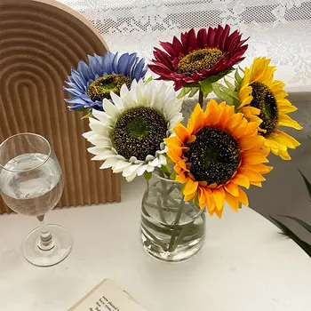  40 см Искусственная Ретро картина маслом Подсолнух Шелковый цветок Украшение дома гостиная реквизит для фотосъемки