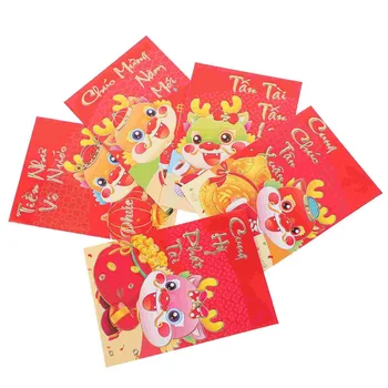  Китайские красные конверты на китайский Новый год Hong Bao Red Lucky Money Pockets Hong Bao Поставляет подарки для весеннего фестиваля