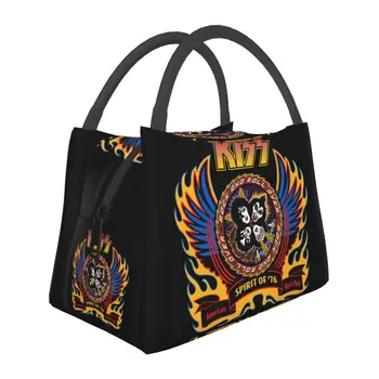  Хэви-метал рок-группа Kiss, термоизолированные сумки для ланча, женская портативная сумка для ланча на открытом воздухе, Многофункциональная коробка для еды