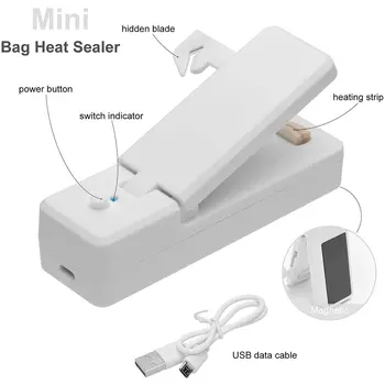  Новый Мини-Термосвариватель Бытовые Аксессуары USB Зарядка Пластиковый Пакет Для Хранения На Кухне Еды Закусок Фруктов И Овощей