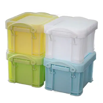  Многофункциональный мини-ящик для хранения с пряжкой, минимализм ярких цветов, Мини-контейнер для хранения, Пластиковый настольный органайзер.