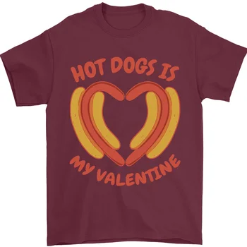  Забавная футболка с хот-догом против Дня Святого Валентина, 100% хлопок