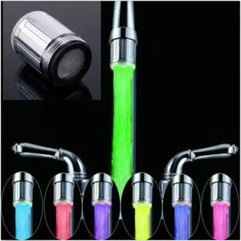  Светодиодная подсветка водопроводного крана, 7 цветов, Меняющее свечение водопада, переходник для душа, Аксессуары для ванной комнаты, Светодиодный световой кран