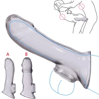  Многоразовые рукава для пениса, Высокоэластичные презервативы, мягкий удлинитель для члена, секс-игрушки для мужчин, секс-товары для пар, задержка эякуляции