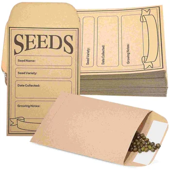  Защитный конверт для семян из крафт-бумаги Бумажные пакеты для хранения самоклеящихся пакетов для чая, пищевых семян, монет, пакетов для хранения