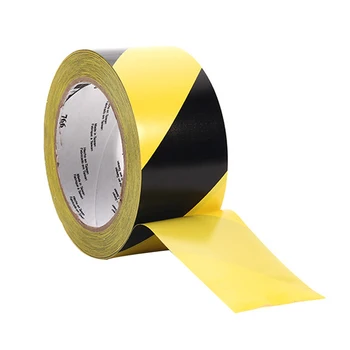  33 м x 50 мм Полосатая разметка полов, Желтая предупреждающая лента, защитный износостойкий ПВХ, противоскользящий, для социального дистанцирования, самоклеящийся