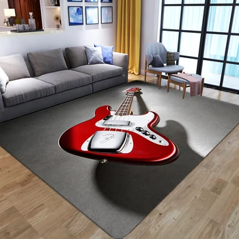  3D ретро ковры с большой гитарой, коврик для кухни, входной двери, Украшение дома в спальне, коврик для пола в гостиной, противоскользящие коврики в ванной