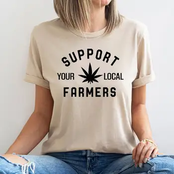  Поддержите своих местных фермеров, Женская футболка со слоганом 2024, Новая Стильная Женская футболка Crophile Lover 2024, новая Модная Комфортная футболка для девочек