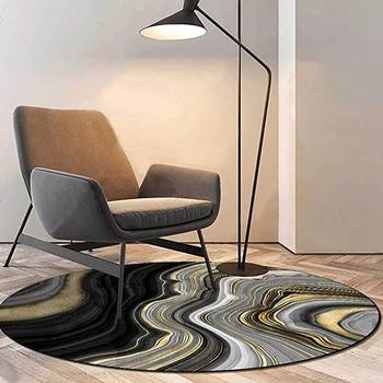  Коврики с круглым мраморным рисунком CLOOCL, современные абстрактные ковры, черно-серые золотые коврики для гостиной, спальни, нескользящий коврик для пола