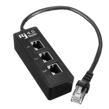  Разъем RJ45 от мужчины до 3 разъемов RJ45 для женщин, сетевой удлинитель, кабельный разветвитель LAN Ethernet