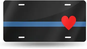  Полицейский номерной знак Тонкая синяя линия Декоративный автомобильный передний металлический автомобильный знак Номерной знак Алюминиевый номерной знак для мужчин и женщин