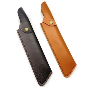  Двухслойный складной нож из воловьей кожи, кожаные ножны, коричневый/черный фонарик, петля для ремня, сумка для переноски на открытом воздухе, ножны для инструмента