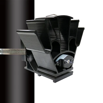  черный вентилятор для камина Вентилятор для печки 4 лопасти Эффективное распределение тепла бесшумный обогреватель электричество не требуется