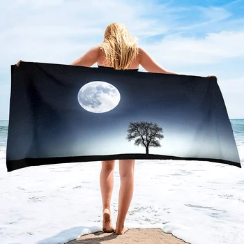  Банное полотенце Moon Пляжные полотенца Мягкое впитывающее быстросохнущее полотенце без песка гостиничного качества для ванной, спа, тренажерного зала, полотенец для плавания большого размера