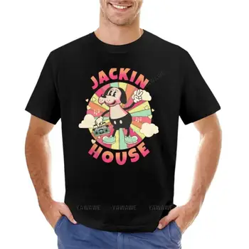  JACKIN HOUSE- Винтажная футболка с домашней собакой, футболки с графическим рисунком, футболки больших размеров, футболки для мужчин