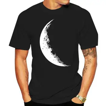  Черная блестящая футболка Moon, футболка Half Moon, Мужская S 6Xl, 100 хлопок США