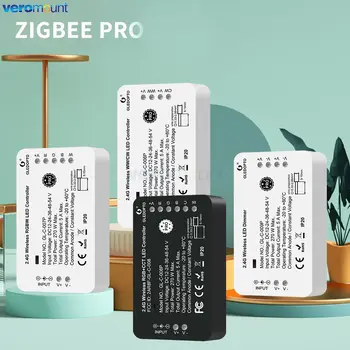  Zigbee 3.0 Pro Smart DIM CCT RGB RGBW RGBCCT Контроллер Светодиодной Ленты Поддерживает Концентратор Tuya SmartThings App Voice 2.4G RF Пульт Дистанционного Управления