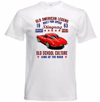  Новый модный бренд крутых рубашек Vintage American Stingray 1963 - Новая хлопковая футболка для хипстеров на заказ Aldult Teen Unisex Classic