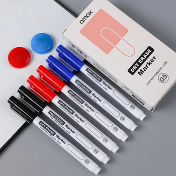  3-цветная Стираемая ручка для белой доски Чрезвычайно Тонкая 0,5 ММ Ручка для сухого стирания Для рисования, Офисный экзамен, Водонепроницаемый маркер