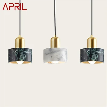  Подвесной светильник APRIL Nordic, современный мраморный светодиодный светильник, декоративный для домашней столовой
