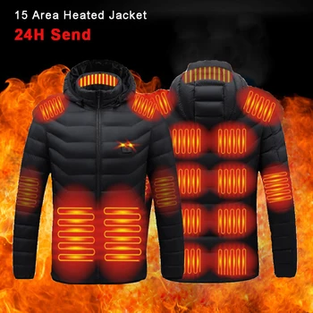 Куртки с подогревом 15 зон, мужской жилет, мужская женская элегантная куртка, осень-зима, теплые спортивные жилеты с электрическим подогревом на открытом воздухе для охоты
