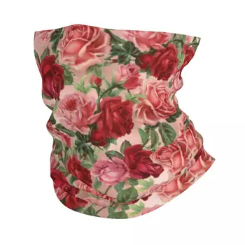  Красные и розовые розы, Цветочная Бандана, гетры, Ветрозащитный шарф для лица, женская Мужская повязка на голову, балаклава
