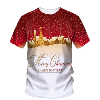  Новая мужская футболка для рождественских праздников в стиле хип-хоп с 3D принтом, подарок в канун Рождества, Свободный, удобный, индивидуальное качество, Короткий рукав