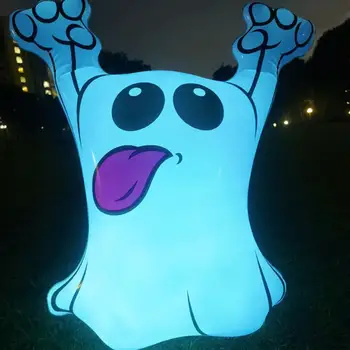  Декоративный светильник для вечеринки с призраком / тыквой, Регулируемое наружное утолщение, Удобное светодиодное освещение, надувной световой шар для Хэллоуина, ПВХ