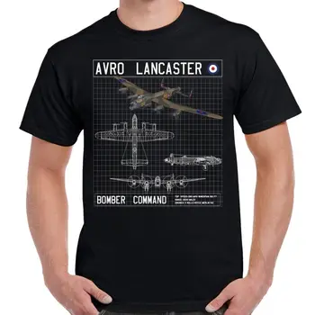  Британская Командная футболка Avro Lancaster Heavy Bomber С круглым вырезом и Коротким рукавом из 100% хлопка, Повседневная Мужская футболка, Размер S-3XL