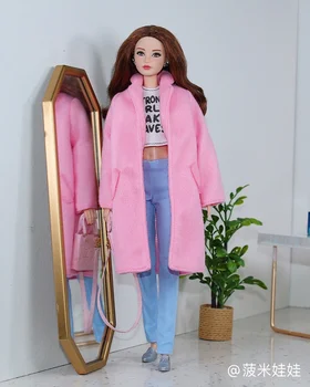  Длинное розовое пальто/Ветровка одежда наряд Для 1/6 BJD Xinyi FR ST Кукла Барби /30 см кукольная одежда