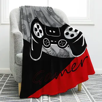  Одеяло с принтом геймпада для видеоигр, детское одеяло для дивана, кресла, кровати, офиса, путешествий, кемпинга, Легкое, мягкое, теплое