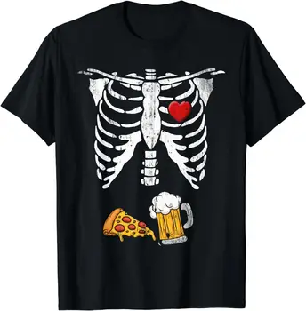  Футболка с изображением скелета, беременности, пива, пиццы, рентгена, костюма для Хэллоуина