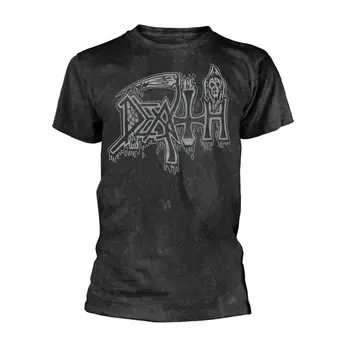  ЧЕРНАЯ винтажная футболка с логотипом DEATH SILVER для стирки, маленькая