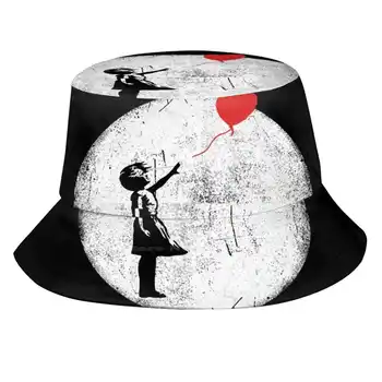  Ballon Girl Banksy Защита от ультрафиолета, Складные шляпы-ведра, Женщины, Мужчины, Уличное искусство, Граффити, Бэнкси, Забавный Крутой графический спрей с эффектом потертости
